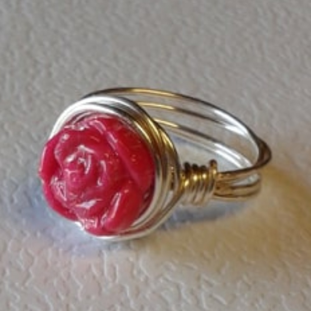 Wire Wrapped Flower Ring